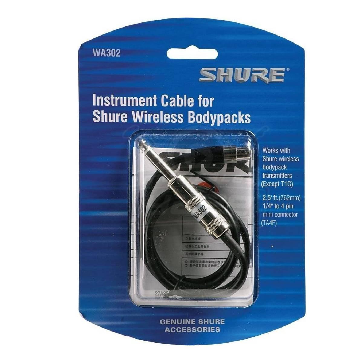 Shure WA302 Cable de instrumento CON CONECTOR TQG